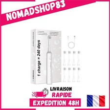 Brosse à dents électrique sonique rechargeable 3 modes IPX7 8 têtes