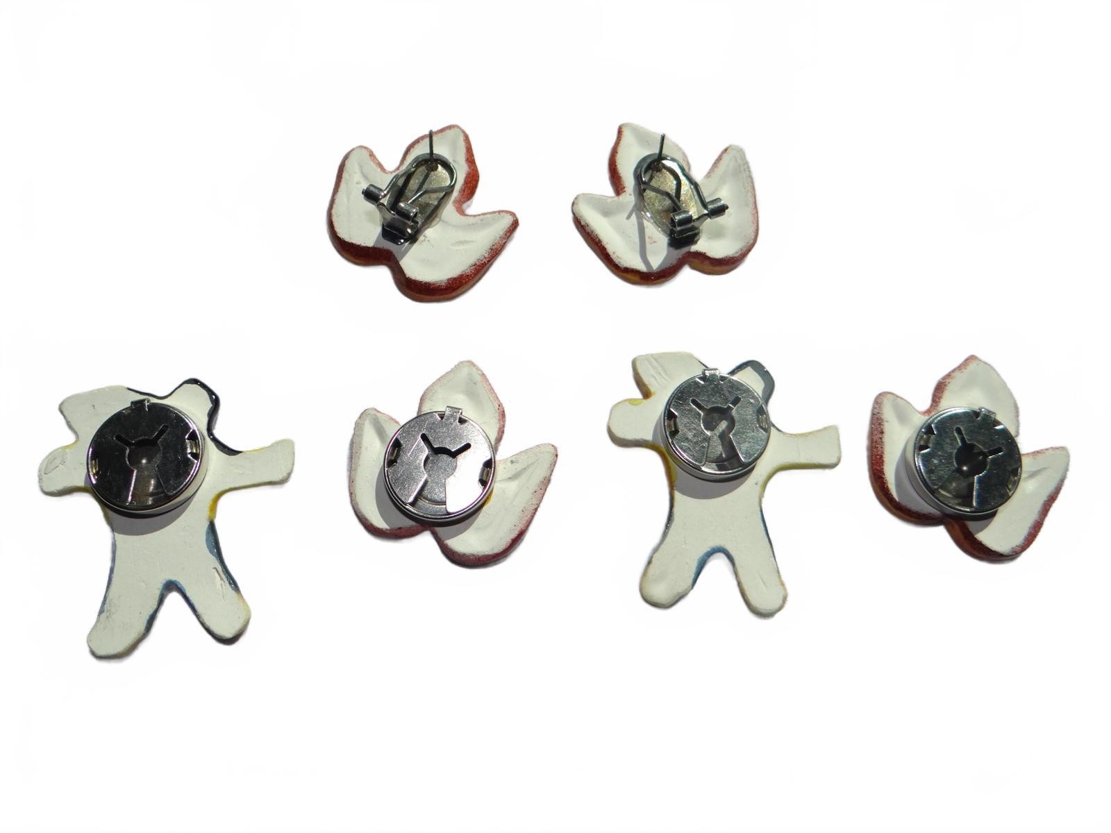 Handmade Ceramic Fall-Themed Button Covers & earr… - image 4