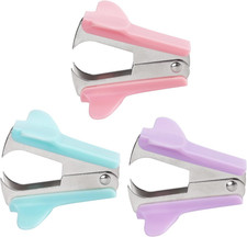 3 Pack Staple Remover Staple Puller Removal Tool for Home, School, Office Pink,