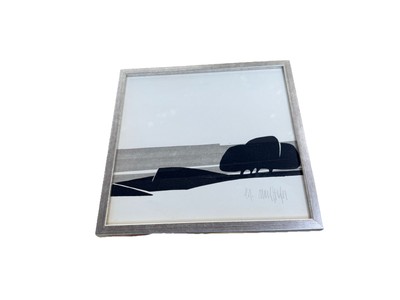 Werner Berg Style Screen print EA Black White Winter Scape