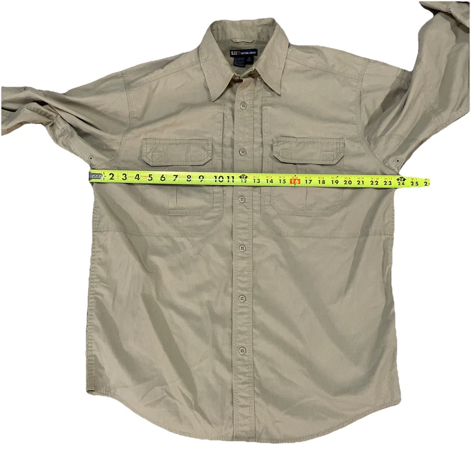 5.11 Tactical Series Men's Medium Reg Khaki Long Sleeve Ripstop Vent - Image 2 of 4