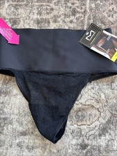 Maidenform Shaping Lace Thong Black , Firm Control Size Medium
