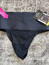 Maidenform Shaping Lace Thong Black , Firm Control Size Medium