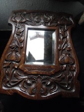 ARTS&CRAFTS GLASGOW SCHOOL OAK MOTTO MIRROR - DINNA FORGET