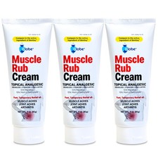 3 Pack Globe Ultra Strength Greaseless Muscle Rub Cream 3 oz . Compare to ...