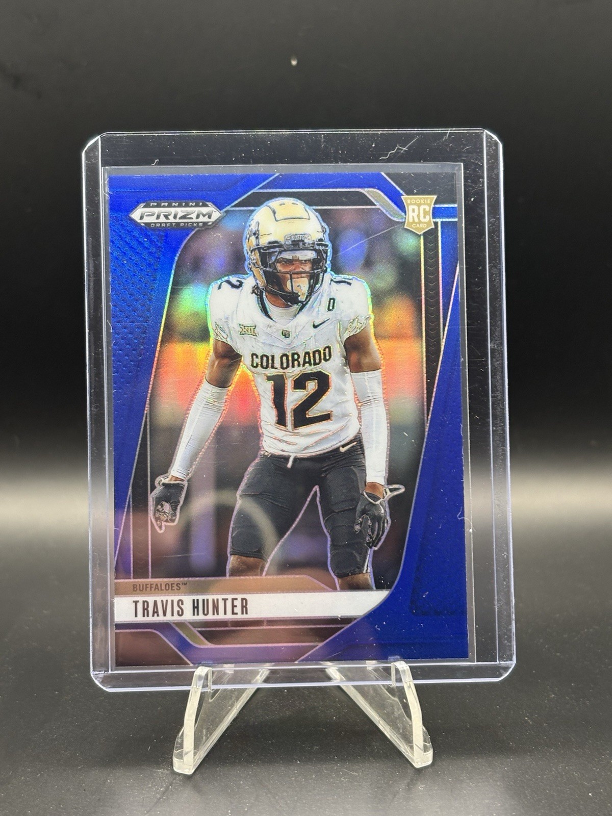 2025 Panini Prizm Draft Picks Travis Hunter #20 Rookie Blue Prizm /249 COLORADO