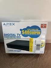 New Apex DT250A Digital TV Converter Box With Analog Pass Through - NIB
