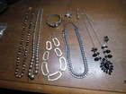 Vintage Costume Jewelry Lot Necklaces Watch Rhinestone Statement Pieces Repair