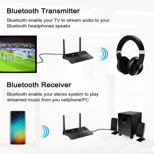 Bluetooth 5.0 RCA Transmitter Receiver Audio Adapter Converter 3.5mm AUX Jack D - Afbeelding 8 van 19