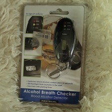 Protocol Electronic Breathalyzer LCD w/ LED Flashlight Timer Keychain CE 2419-7C