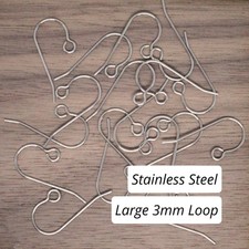 Ear Wire French Hook 20 x USA French Ear Wire - Stainless Steel 304 Large Loop
