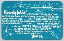 Vintage Colorado Continental Divide Photochrome Postcard by Sanborn Souvenir