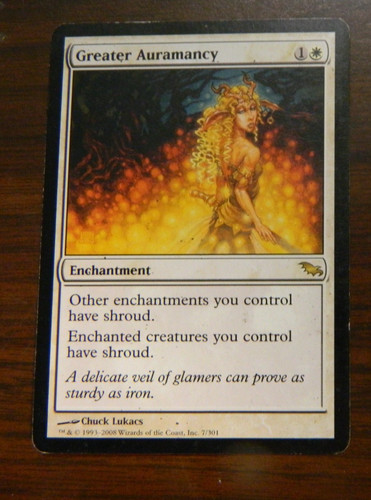 MTG Shadowmoor White Rare Greater Auramancy Near Mint Cond