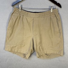 Lululemon Men's ABC Classic Fit Woven Shorts Khaki Size Large Elastic Waistband