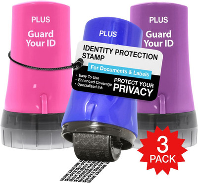 ID Roller 3-Pack - Advanced 2.0 Theft Protection Stamping by Guard Your ID Ident