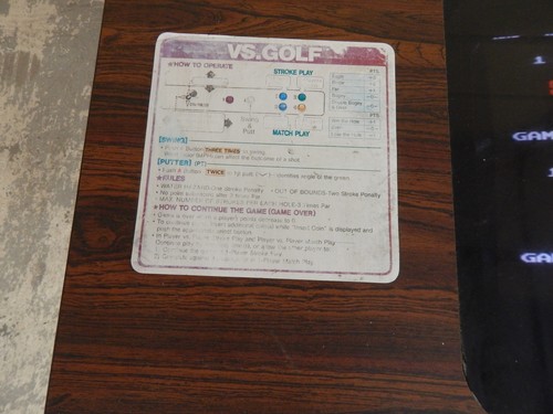 NINTENDO OEM VS STROKE & MATCH GOLF ARCADE COCKTAIL GAME (#4013) - Picture 7 of 17