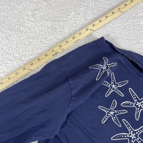 Marushka Tunic Shirt Top Size 2XL Blue Starfish Graphic Cotton 3/4 Sleeve V Neck - Picture 7 of 8
