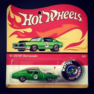 hot wheels 50th anniversary 67 hemi barracuda
