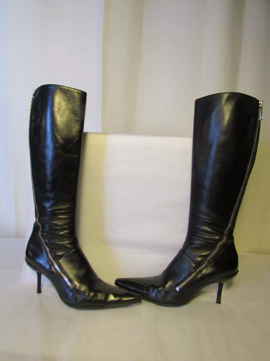 bottes talon aiguille FREE LANCE cuir noir 38 eBay