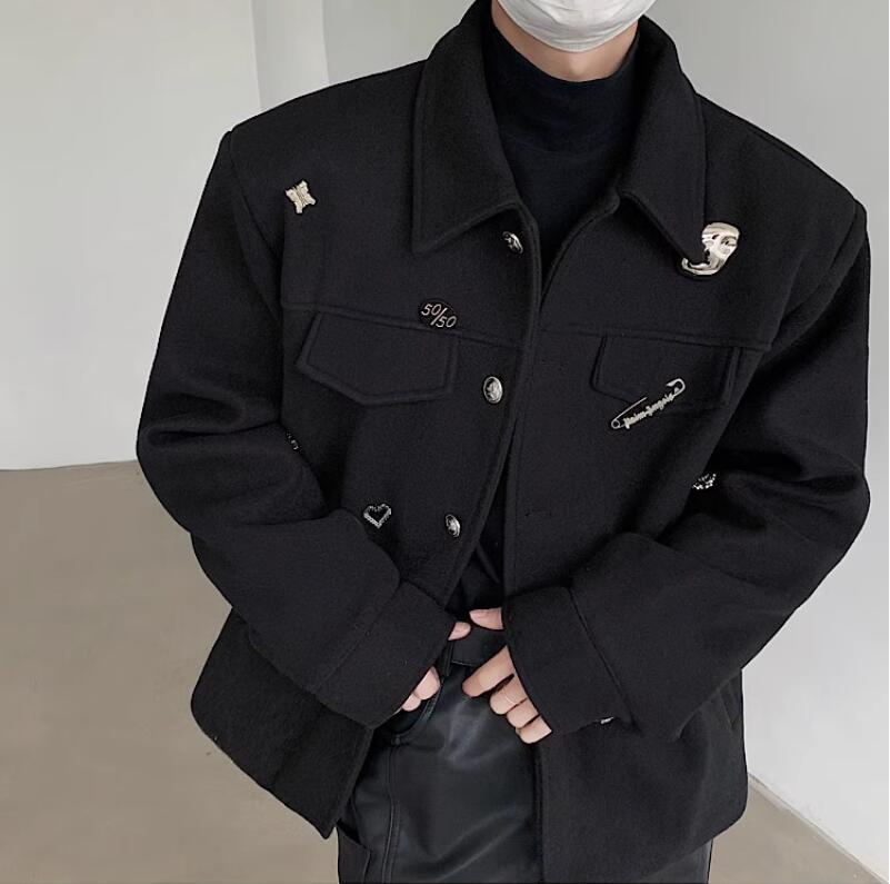 Loose Design Lace-up Spring And Autumn Heavy Industry Coat