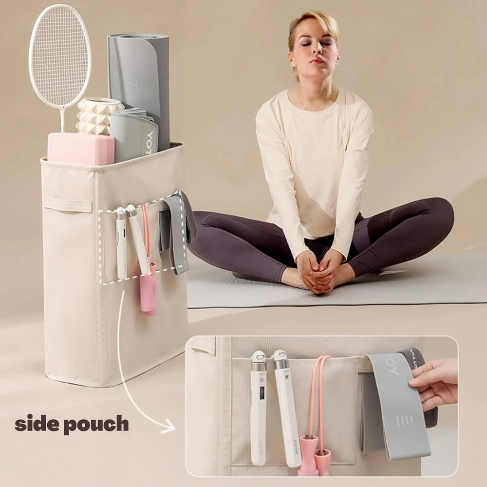 Yoga Mat Storage Rack for Home Gym Holds Foam Roller Yoga Strap and More