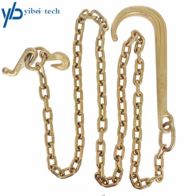 Mini T Hook Recovery Wrecker Axle 5/16 x 8 FT Grade 70 Tow Chain 15'' J Hook