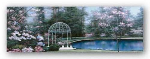Lakeside Gazebo Panel Diane Romanello Landscape Art Print 36x12 - Picture 1 of 1