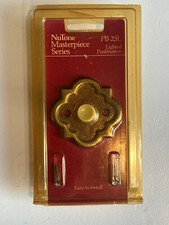 Vintage NuTone PB-25L Pushbutton Lighted Door Bell Brass Masterpiece Series NOS