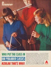 Print Ad Penneys Penlander Sweater 1964 Girls Fashion Full Page 10.5"x13.5"