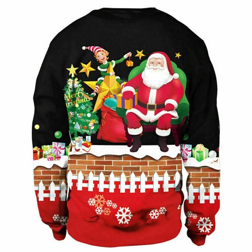 Women Men Christmas Ugly Sweater Pullover Jumper Xmas Party Sweatshirt Tops New' - Picture 7 of 18