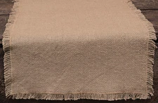 New Country Primitive Rustic Farmhouse Chic NATURAL BURLAP Tan Table Runner 48"