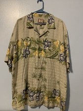 Tommy Bahama Vintage Tag 100 Silk Button Shirt Men's Sz XL Floral Short Sleeve