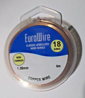 1 mm KUPFER runder Basteldraht, nicht anlaufend, 18 AWG, 4 m