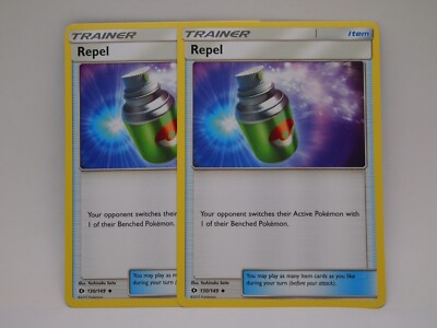 Repel Trainer Item 130/149 Sun & Moon x4 Pokemon Playset 2x NM
