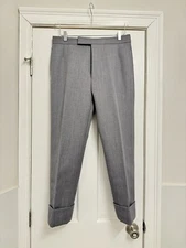 Thom Browne Light Grey Calvary Twill Classic Backstrap Suiting Wool Trouser Suit