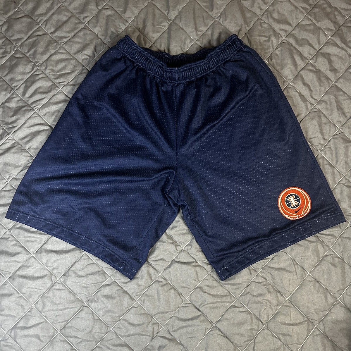 Nike Illinois Fighting Illini Shorts Mens XL Blue Orange Basketball  Training Gym