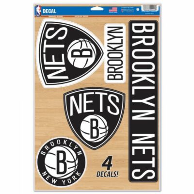 BROOKLYN NETS 4 PIECE MULTI-USE DECALS 11''X17'' WINDOWS WALLS LIKE FATHEAD