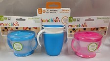 Munchkin Miracle 360 Trainer Cup, 2 snack catcher pink/Blue, 7 Oz, 3-pack