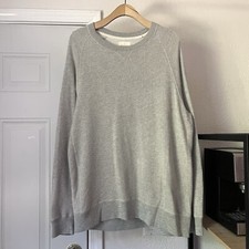 BILLY REID heather grey crew neck cotton blend knit oversized pullover sweater