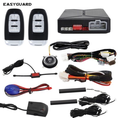 EASYGUARD PKE car Alarm with Push Engine Start & Remote Engine Start Shock warn