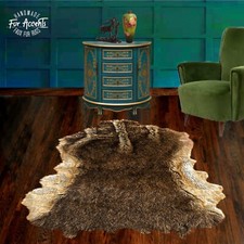 Faux Fur Animal Hide Pelt Rug, Two Toned Deerskin, Area Rug, Handmade in America