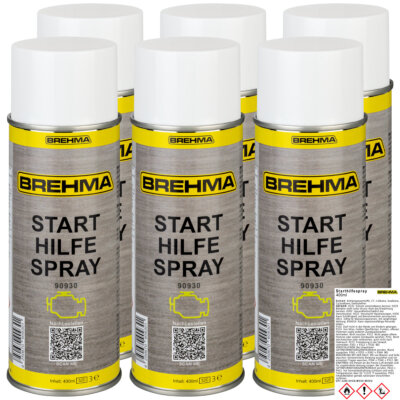 6x BREHMA Starthilfespray Starter Hilfe Startpilot Spray Motorstarter 400ml