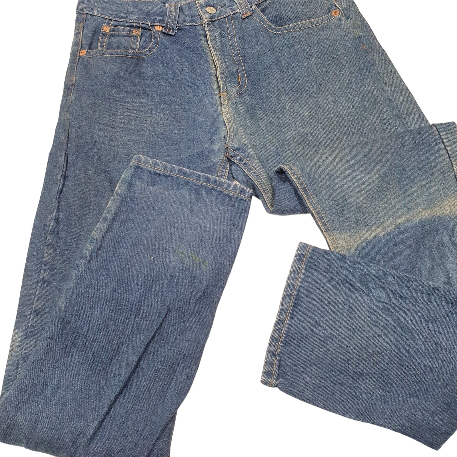 LEVIS 901 Jeans Straight Fit Blue Denim Trousers Mens W34 L34 image 4