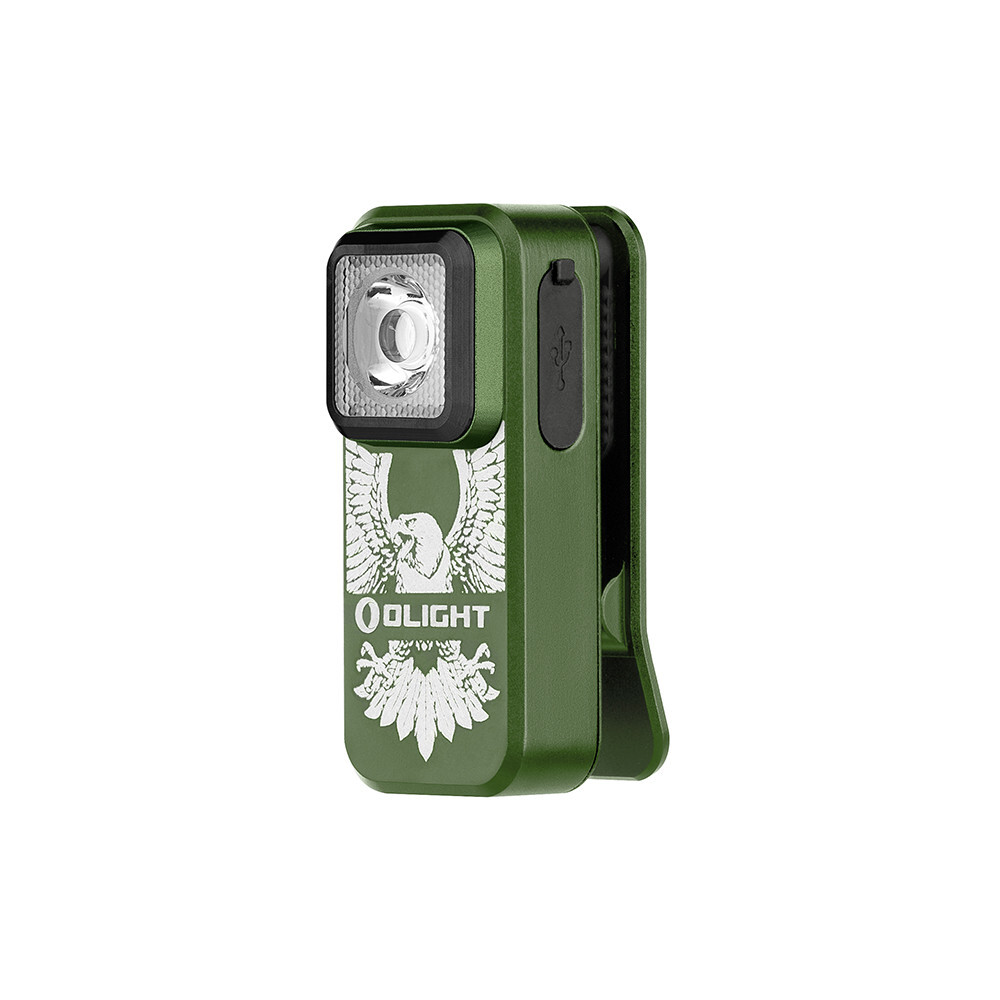 Olight Oclip Clip OD Green Eagle Edition Light w/White & Red Light