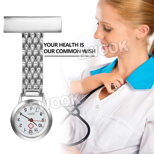 Ladies Heart Nurse Watch Metal Nursing Nurses Pendant Pocket Fob Brooch Quart A - Picture 3 of 15