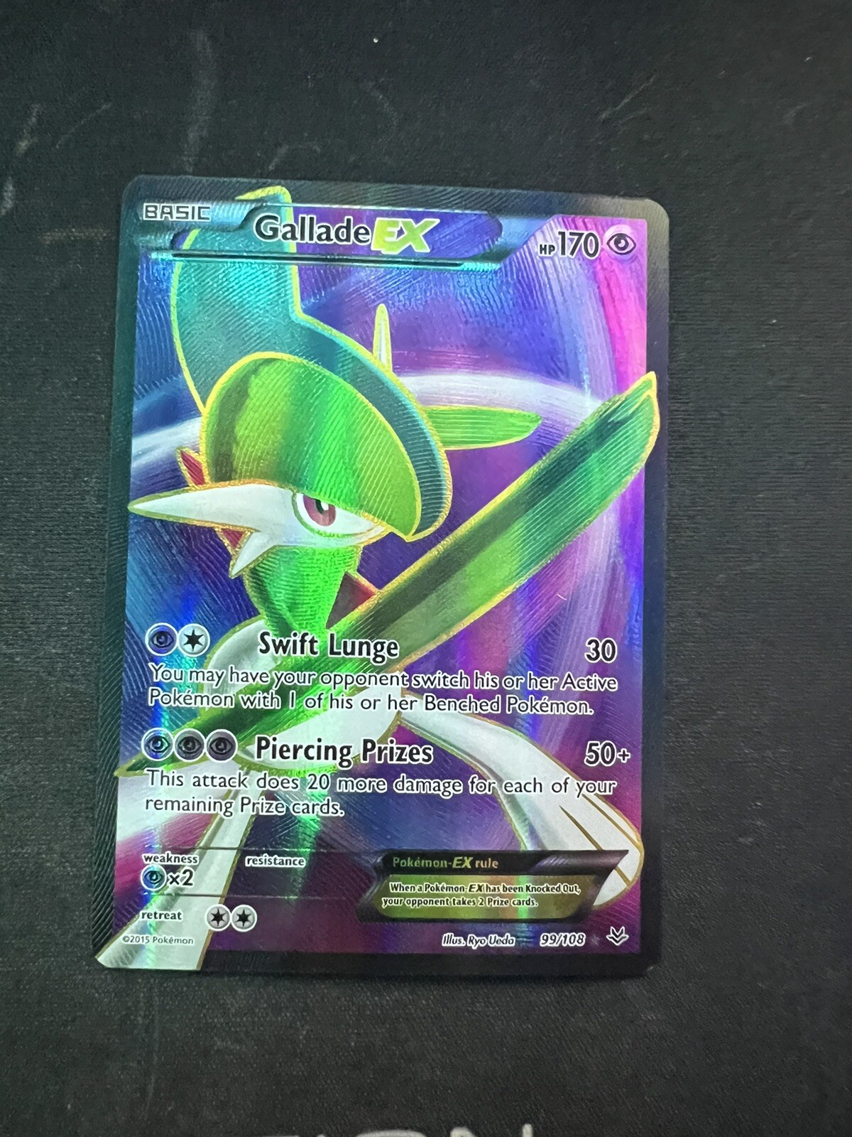 Gallade EX 99/108 Full Art Ultra Rare Card Pokémon Roaring Skies - NM