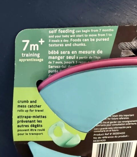 2 Pack Tommee Tippee Easi-Roll Up Adjustable Bibs BPA Free 7 months+ Blue Pink