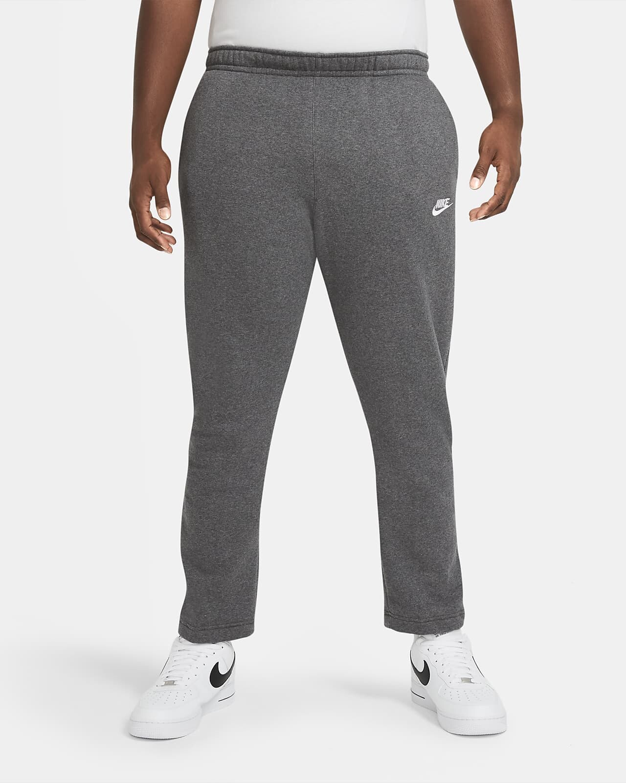 Nike Sportswear Club Fleece Straight Leg Joggers In Charcoal Heather