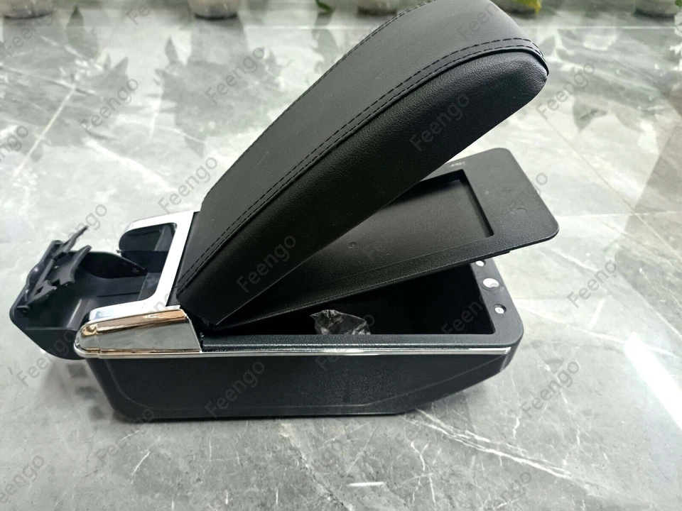 NUEVO para Fiat 500 2012-2017 nuevo reposabrazos consola central caja de almacenamiento estilo negro Foto 2 de 4