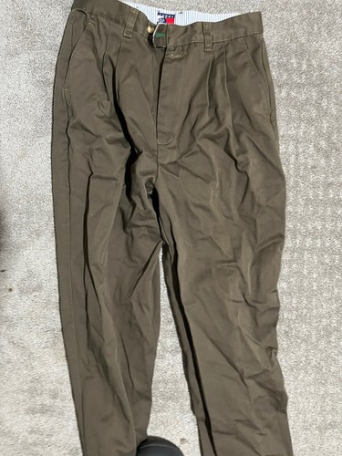 Tommy Hilfiger Boys Dress Pleated Pants Size 18 Inseam 32 Brown - Picture 2 of 5